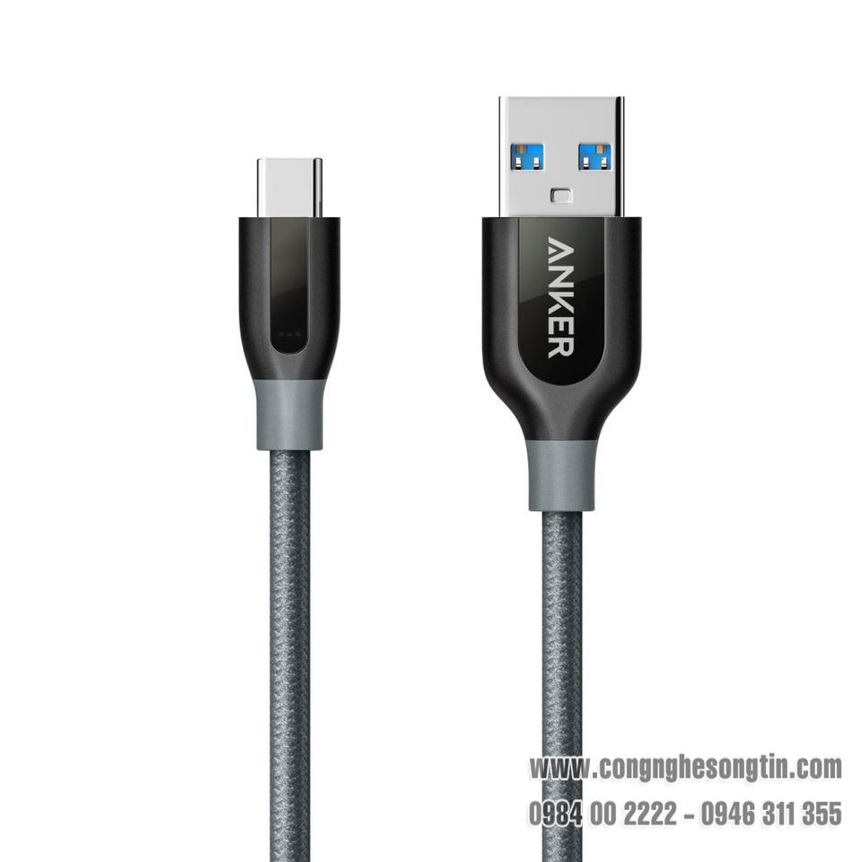 Cáp Anker PowerLine+ USB 3.0 ra USB-C - Dài 0.9m - A8168